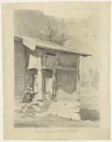 Gerhard Munthe, Twee vrouwen bij de ingang van een huis