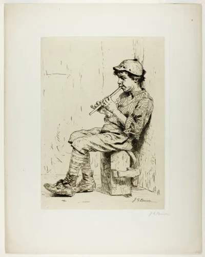 John George Brown, Boy Playing a Flute
