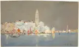Hercules Brabazon Brabazon, Venetian Capriccio with a Campanile