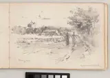 James Watterson Herald, recto: Denley Road, Aberbrothock, verso: woman carrying a creel: - Leaf from Artist's Sketchbook - James Watterson Herald