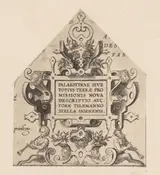 Abraham Ortelius, Vierkante cartouche met twee musicerende saters