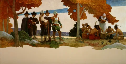 N. C. Wyeth, Thanksgiving with Indians
