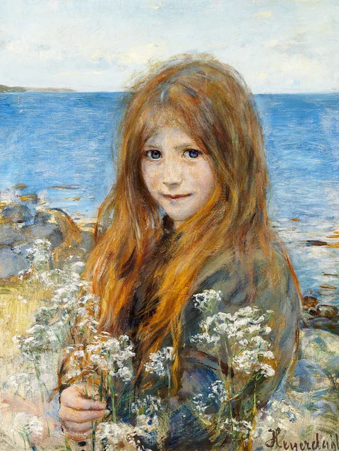 Hans Heyerdahl, Little girl on the beach