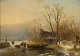 Andreas Schelfhout, Winter Scene on the Ice with Wood Gatherers