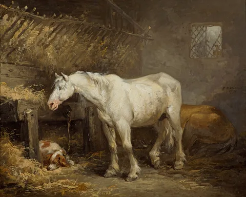 George Morland, Horse and Dog in a Stable