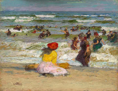 Edward Henry Potthast, In the Surf (recto)