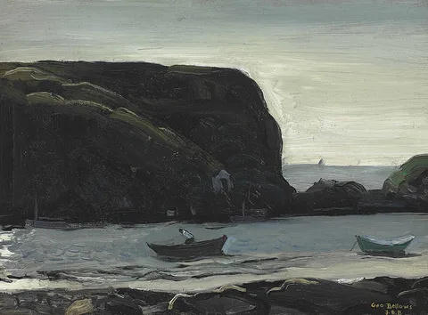 George Bellows, Harbor of Monhegan, Fish Boats