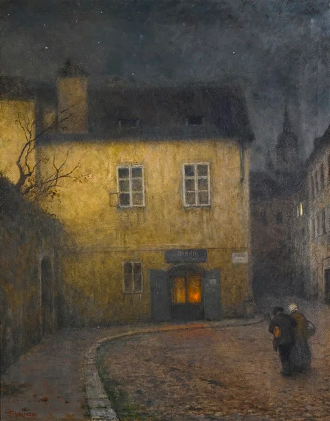 Jakub Schikaneder, A Street Corner in Prague