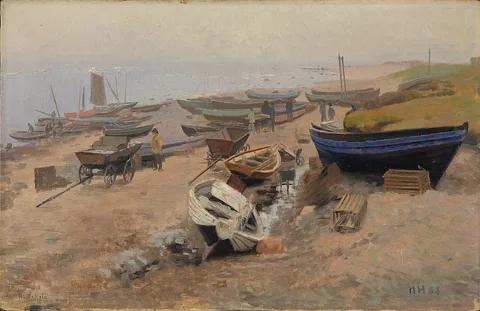 Nils Hansteen, Boats on the Beach at Hirtshals