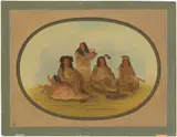 George Catlin, The Sioux Chief with Several Indians