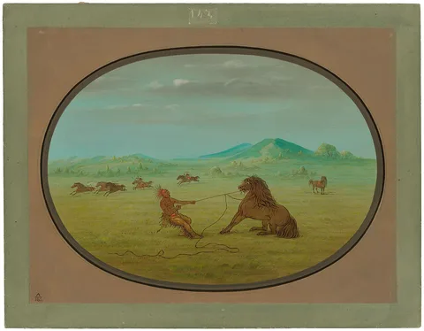 George Catlin, Catching Wild Horses - Pawnee