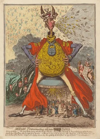 James Gillray, Midas, Transmuting All into Paper