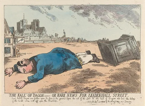 James Gillray, The Fall of Dagon - or Rare News for Leaden-Hall Street