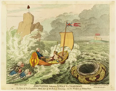 James Gillray, Britannia Between Scylla and Charybdis