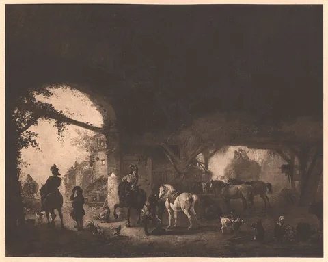 Philips Wouwerman, Stable Interior