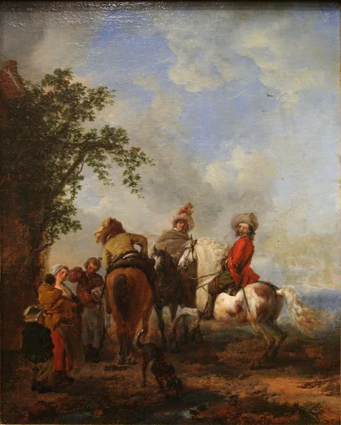 Philips Wouwerman, Riders Halting at an Inn