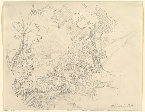 Ferdinand Georg Waldmüller, Landscape with a View in a Valley