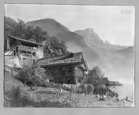 Ferdinand Georg Waldmüller, mountain-lake (lake of Hallstadt ?)