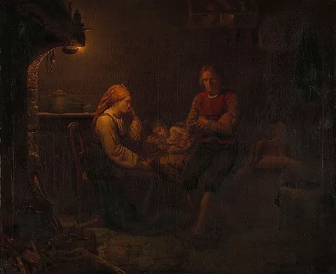 Adolph Tidemand, The ill child