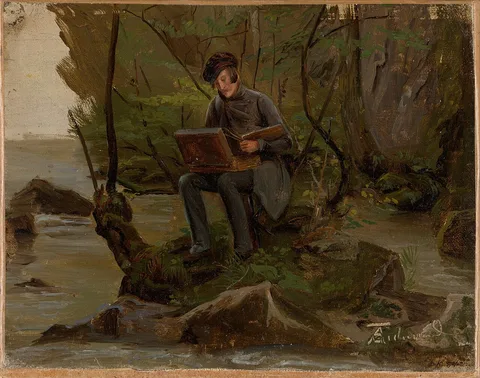 Adolph Tidemand, A Painter at his Paint Box