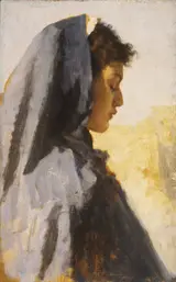 Leopold Carl Müller, Profile Head of a Young Woman