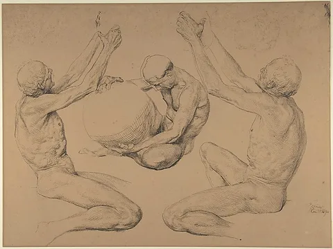 Otto Greiner, Sheet of studies for "Ex Libris Victor Graf von Rex"