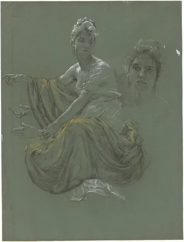 Otto Greiner, Elegant Young Woman in Classical Drapery