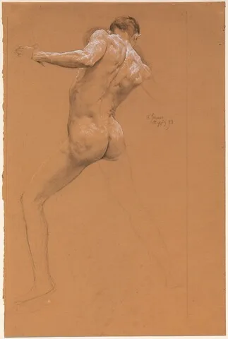 Otto Greiner, Standing Male Nude from Behind