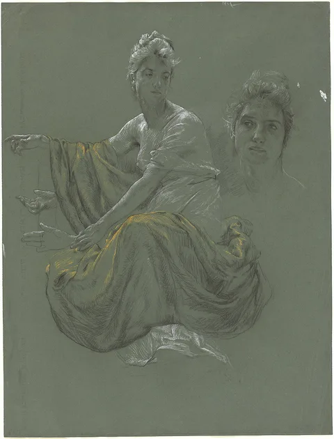 Otto Greiner, Elegant Young Woman in Classical Drapery