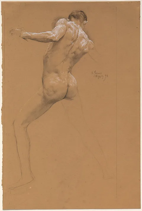Otto Greiner, Standing Male Nude from Behind