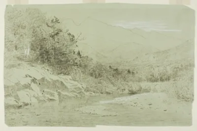 Alexander Helwig Wyant, River Stream with Mountains in the Distance