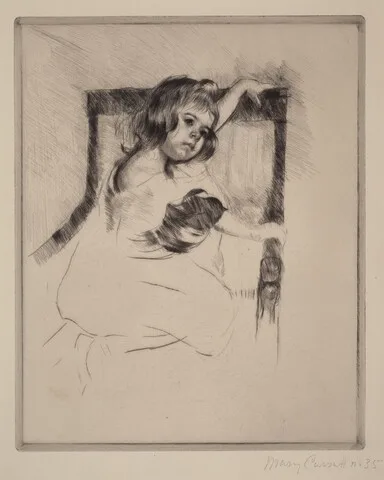 Mary Cassatt, Kneeling in an Armchair