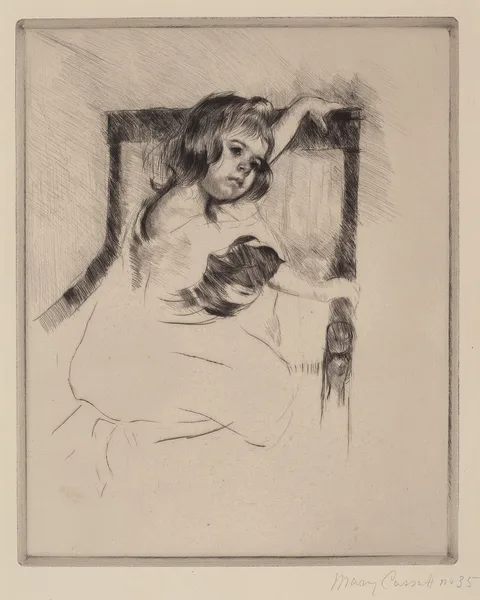 Mary Cassatt, Kneeling in an Armchair