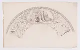 Daniel Nikolaus Chodowiecki, Fan leaf with allegory showing a bust of Friedrich Wilhelm II being crowned by Fame