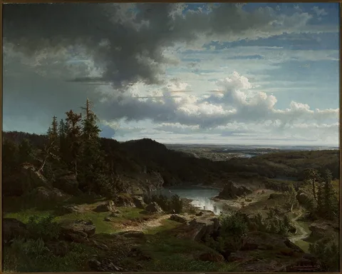 Morten Müller, Norwegian landscape with a lake.