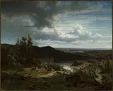 Morten Müller, Norwegian landscape with a lake.