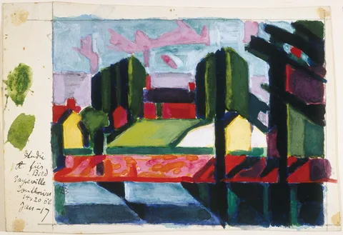Oscar Florianus Bluemner, Study for Old Canal (Red & Green)
