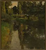 Friedrich Kallmorgen, Landscape with a stream.