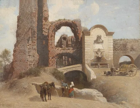 Thomas Fearnley, Roman Street Scene with Ruins