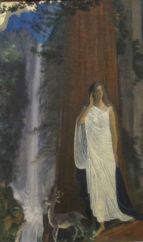 Arthur Bowen Davies, Silence, Waterfall and Forest