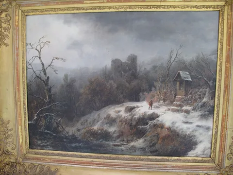 August Piepenhagen, Winter Landscape with Ruins and a Chapel
