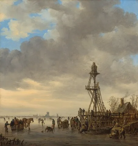 Jan van Goyen, Ice Scene near a Wooden Observation Tower