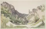 Jakob Alt, A Seated Man Contemplating a Sunlit Mountain Valley