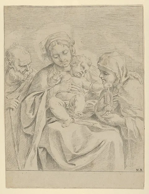Guido Reni, The Holy Family with Saint Clare (counterproof)