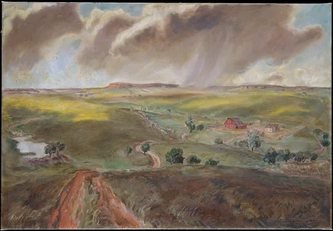 John Steuart Curry, Spring Shower (Western Kansas Landscape)
