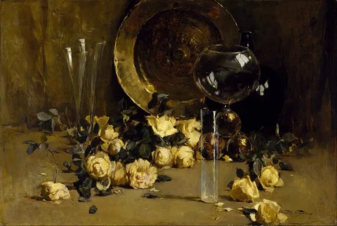Emil Carlsen, Still Life with Yellow Roses