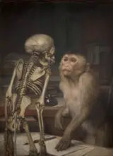 Gabriel von Max, Monkey before skeletton
