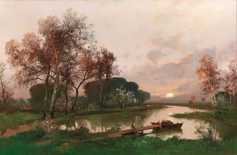 Adolf Kaufmann, A Landscape on the Pond