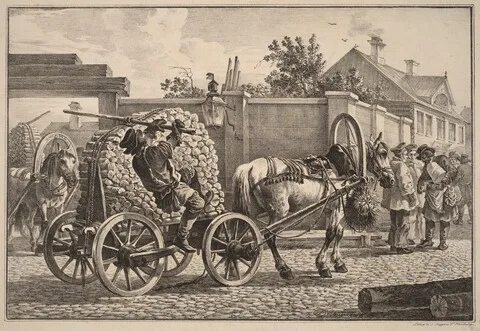 Aleksander Orłowski, Russian Porter Carrying Wood on a Cart