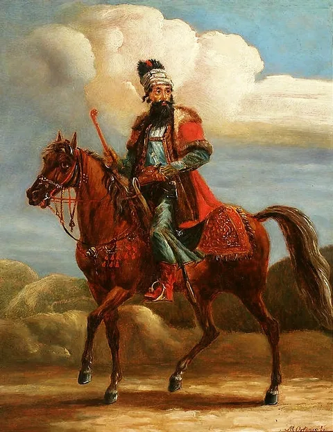 Aleksander Orłowski, Persian dignitary on horseback (Oriental horseman).